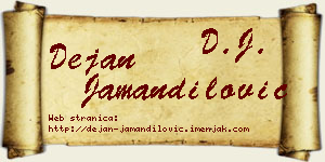 Dejan Jamandilović vizit kartica